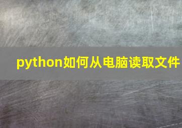 python如何从电脑读取文件