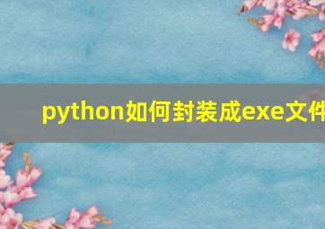 python如何封装成exe文件