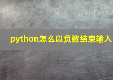 python怎么以负数结束输入