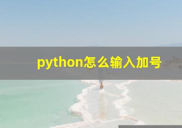 python怎么输入加号