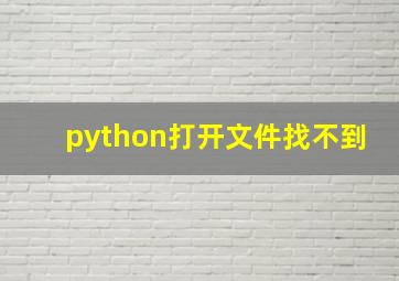 python打开文件找不到