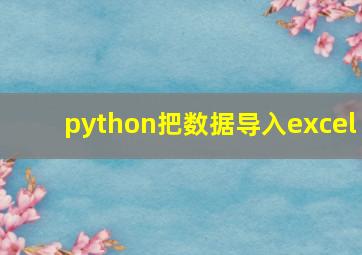 python把数据导入excel