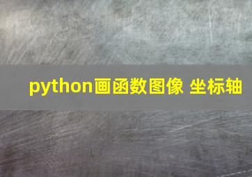 python画函数图像 坐标轴