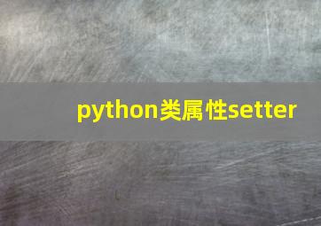 python类属性setter