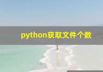 python获取文件个数