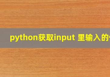 python获取input 里输入的值