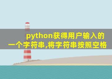 python获得用户输入的一个字符串,将字符串按照空格