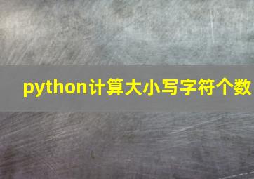 python计算大小写字符个数