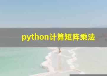 python计算矩阵乘法