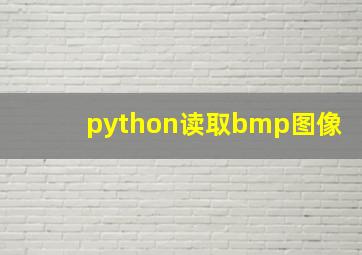 python读取bmp图像