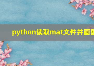 python读取mat文件并画图