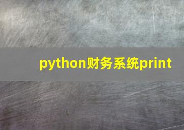 python财务系统print