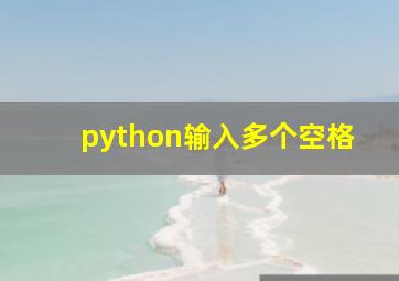 python输入多个空格