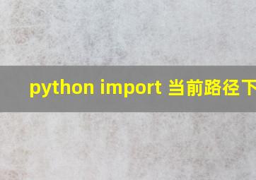 python import 当前路径下py