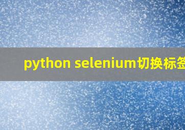 python selenium切换标签页