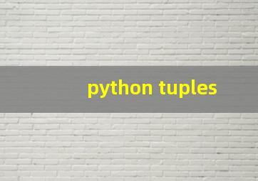 python tuples