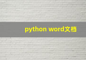 python word文档