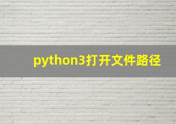 python3打开文件路径