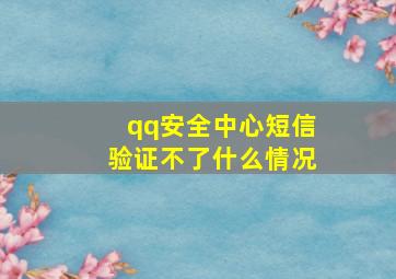 qq安全中心短信验证不了什么情况