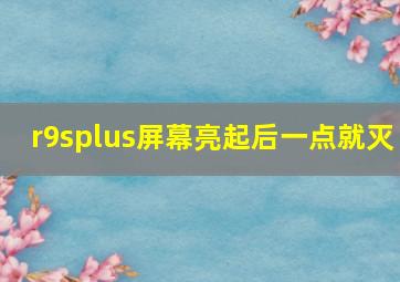 r9splus屏幕亮起后一点就灭