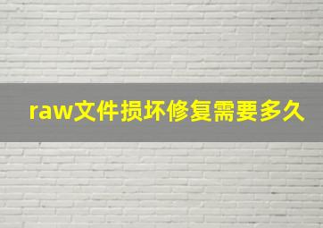 raw文件损坏修复需要多久