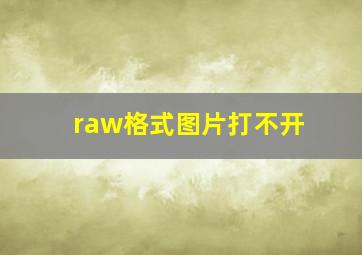 raw格式图片打不开