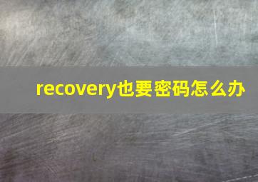 recovery也要密码怎么办