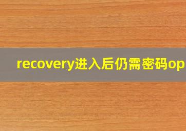 recovery进入后仍需密码oppo