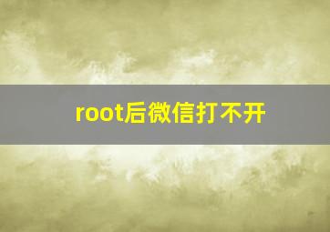 root后微信打不开