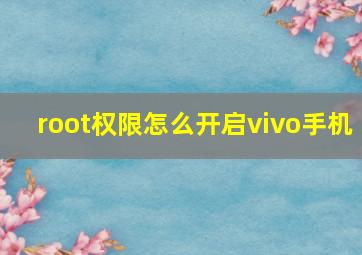 root权限怎么开启vivo手机