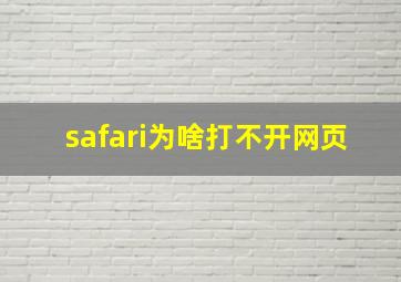 safari为啥打不开网页