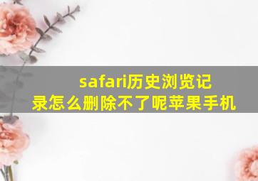 safari历史浏览记录怎么删除不了呢苹果手机