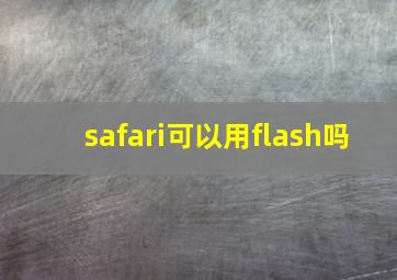 safari可以用flash吗