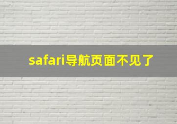 safari导航页面不见了