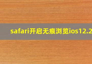 safari开启无痕浏览ios12.2