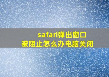 safari弹出窗口被阻止怎么办电脑关闭