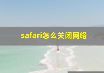 safari怎么关闭网络