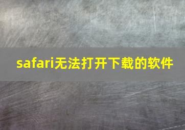 safari无法打开下载的软件