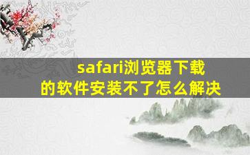 safari浏览器下载的软件安装不了怎么解决