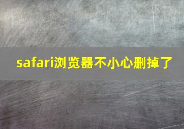 safari浏览器不小心删掉了