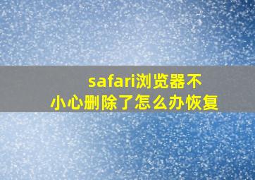 safari浏览器不小心删除了怎么办恢复