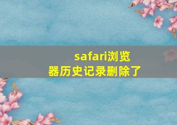 safari浏览器历史记录删除了