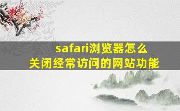 safari浏览器怎么关闭经常访问的网站功能