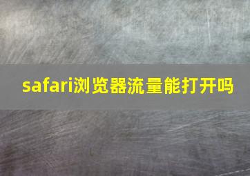 safari浏览器流量能打开吗