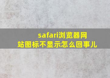 safari浏览器网站图标不显示怎么回事儿