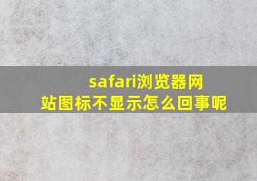 safari浏览器网站图标不显示怎么回事呢