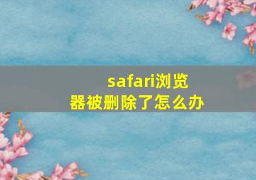 safari浏览器被删除了怎么办