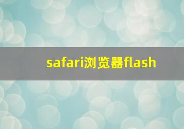 safari浏览器flash