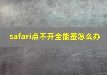 safari点不开全能签怎么办