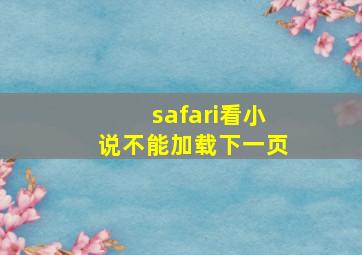 safari看小说不能加载下一页